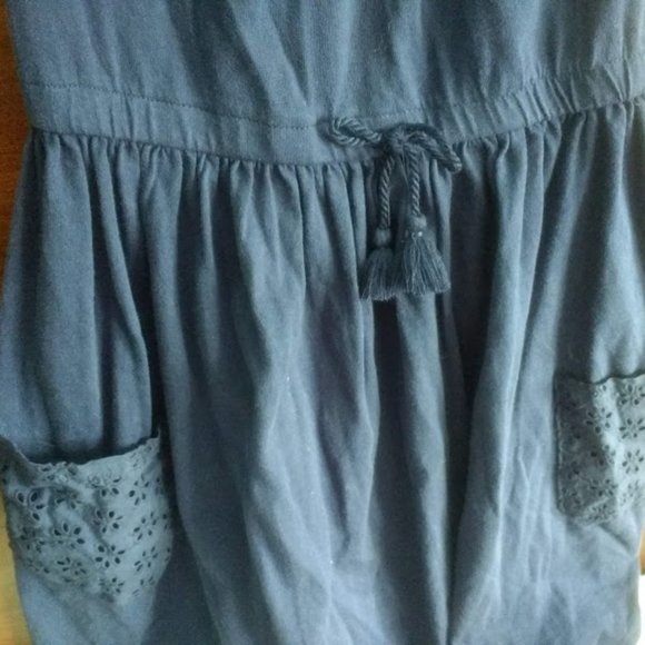 Sweet Navy Eyelet Dress - Soft and Casual - Picture 3 of 5